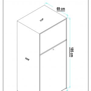 Generaltec Refrigerator Double Door Model No. GR700KS dimensions